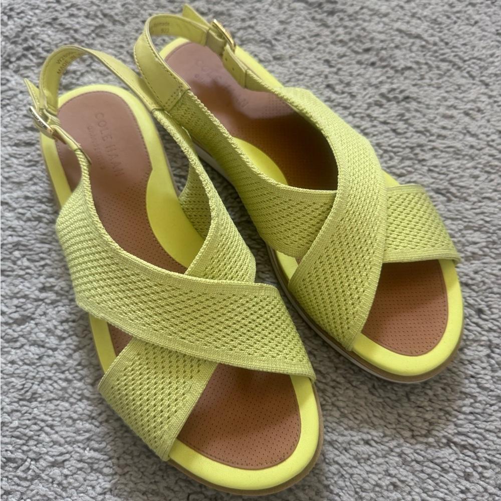 Cole Haan Lime Sandals with Crossover Straps